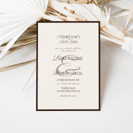 Convite Elegant Brown And Beige Old Money Wedding