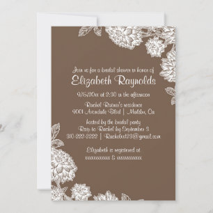 Convite Elegant Brown Bridal Shower Invitations