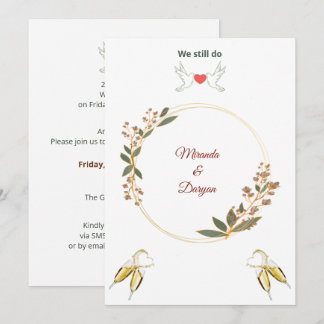 Convite Elegant Burgundy Floral Wedding Anniversary
