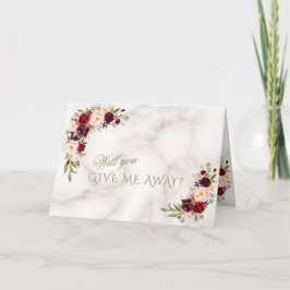 Convite Elegant Burgundy Pink Blush Flowers Wedding