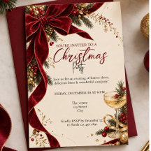 Elegant Burgundy Velvet Bow Christmas Party