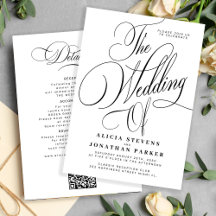 Elegant calligraphy black white all in one wedding
