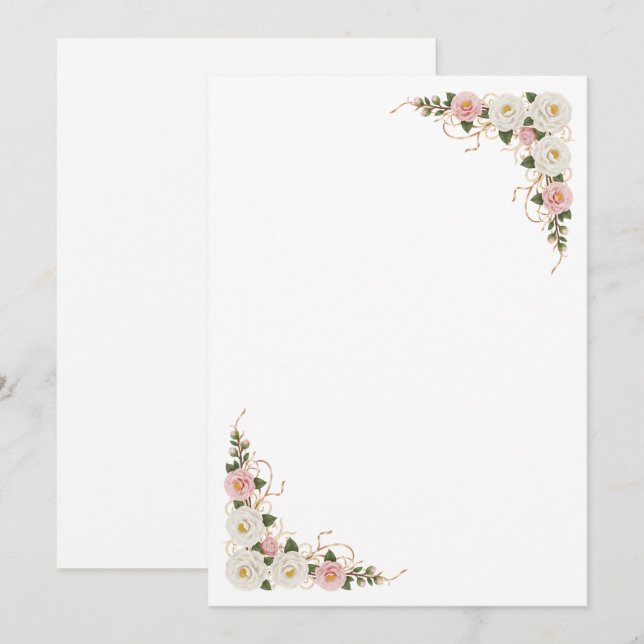 Convite Elegant Camellia Floral Wedding Background (Frente/Verso)