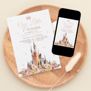 Convite Elegant Castle Little Princess Birthday