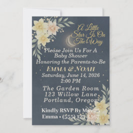 Convite Elegant Celestial Moon Baby Shower Invitation