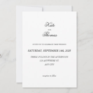 Convite Elegant Chic Budget Minimalist Classic