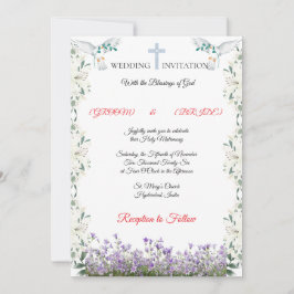 Convite Elegant Christian Wedding Invitation Template