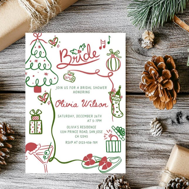 Convite Elegant Christmas Bridal Shower Party (Criador carregado)