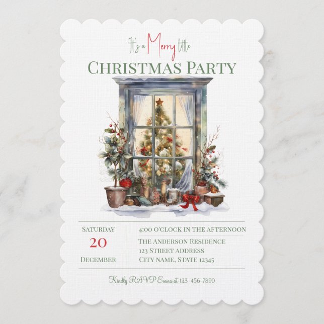 Convite Elegant Christmas Holiday Invitation  (Frente)