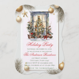 Convite Elegant Christmas Holiday Invitation