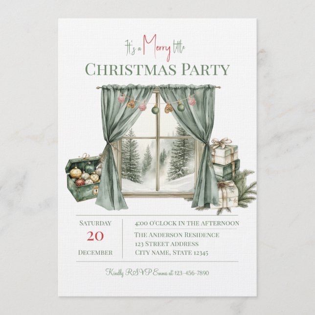 Convite Elegant Christmas Holiday Party (Frente)