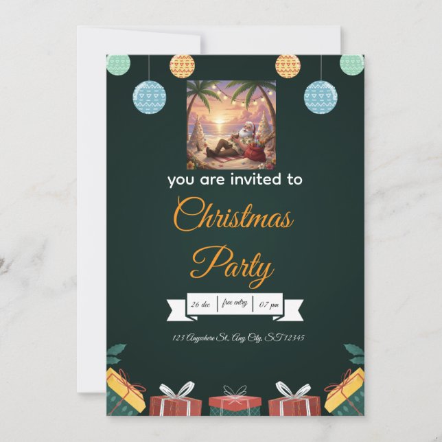 Convite Elegant Christmas Invitation – A Festive Design  (Frente)