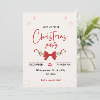 Convite Elegant Christmas Party Invitation