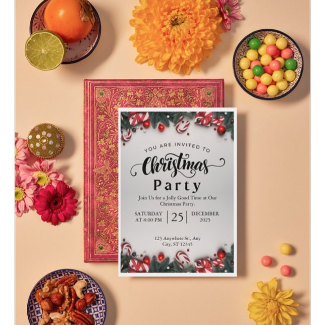 Convite “Elegant Christmas Party Invitation (Criador carregado)