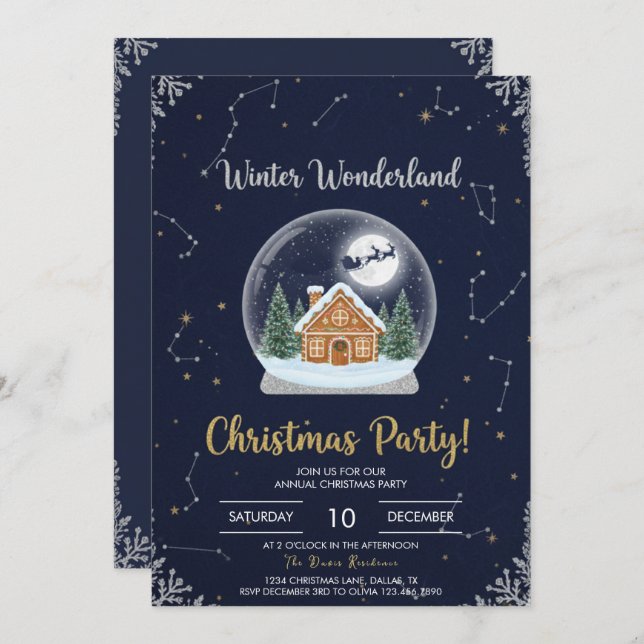 Convite Elegant Christmas Tree Holiday Party Invitation (Frente/Verso)