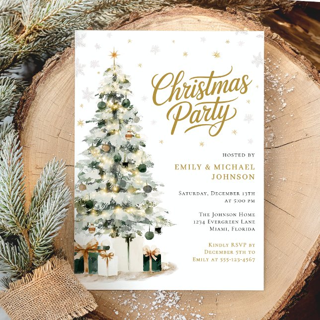 Convite Elegant Christmas Winter Tree Party (Criador carregado)