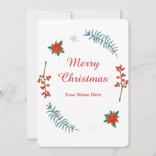 Convite Elegant Christmas Wreath Invitation (Frente)