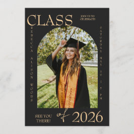 Convite Elegant Class of 2026 Graduation Invite