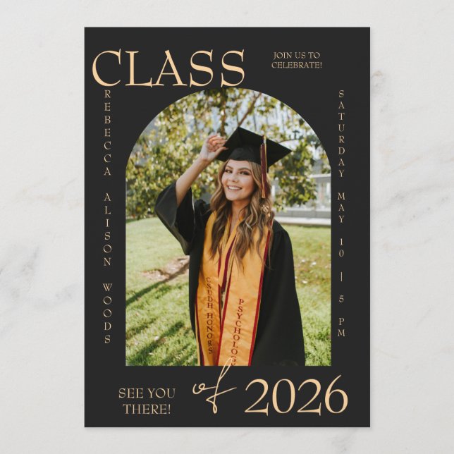 Convite Elegant Class of 2026 Graduation Invite (Frente)