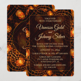 Convite Elegant Classic Boho Modern Gold #901 Wedding