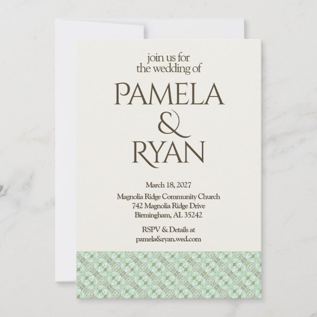 Convite Elegant Classic Ivory Wedding Invitation (Frente)