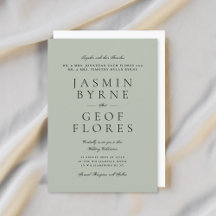 Elegant Classic Light Sage Formal Wedding