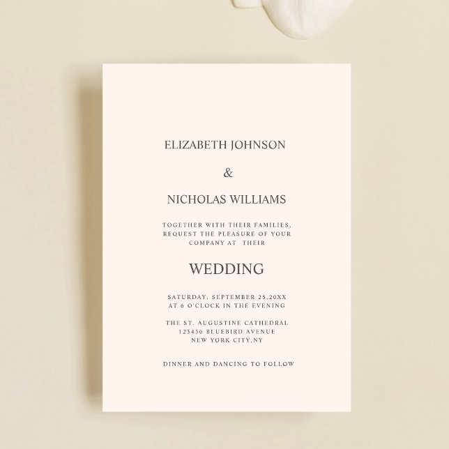 Convite elegant classic minimalist wedding invitation (Criador carregado)