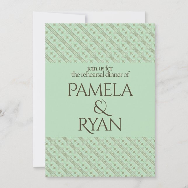 Convite Elegant Classic Mint Rehearsal Dinner Invitation (Frente)