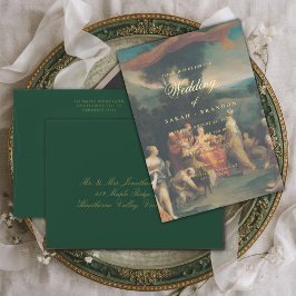 Convite Elegant Classic Old painting Wedding