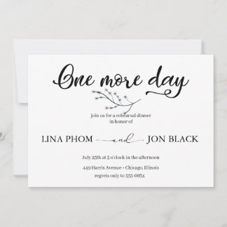 Convite Elegant Classic Script Rehearsal Dinner Invitation