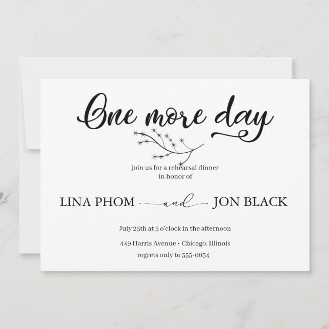 Convite Elegant Classic Script Rehearsal Dinner Invitation (Frente)