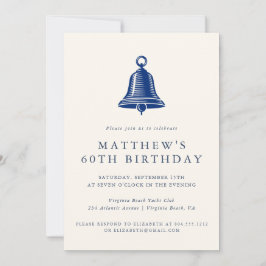 Convite Elegant Coastal Ships Bell Adult Birthday Party