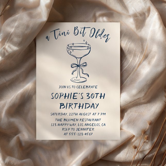 Convite Elegant Cocktail A Tini Bit Older 30th Birthday (Criador carregado)