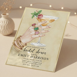 Convite Elegant Cocktail Bridal Shower Invitation Art