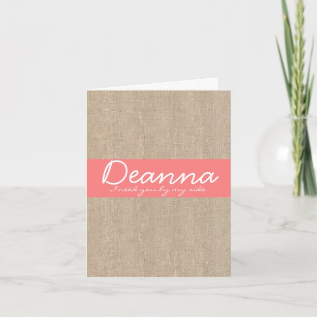 Convite Elegant Coral Blossom Bridesmaid Request Card (Frente)