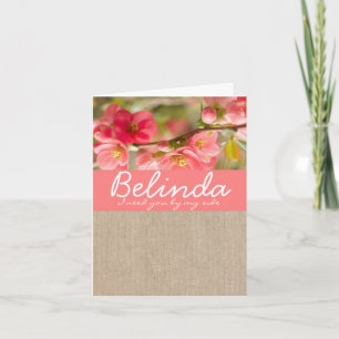 Convite Elegant Coral Flower Bridesmaid Request Card