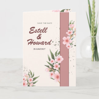 Convite Elegant Cream Floral Wedding Invitation