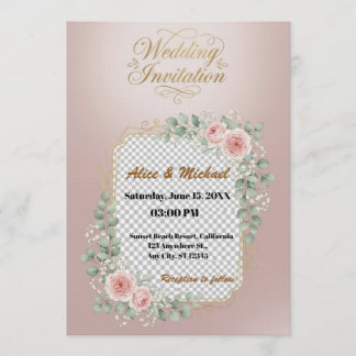 Convite Elegant Custom Wedding Invitation – Minimalist