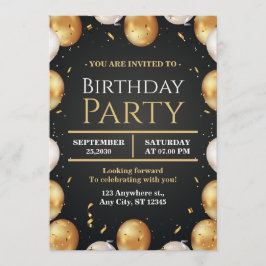 Convite Elegant Customizable Birthday Invite Modern card
