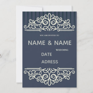 Convite elegant damask wedding invitation
