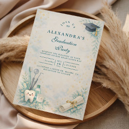 Convite Elegant Dentist White Coat Graduation