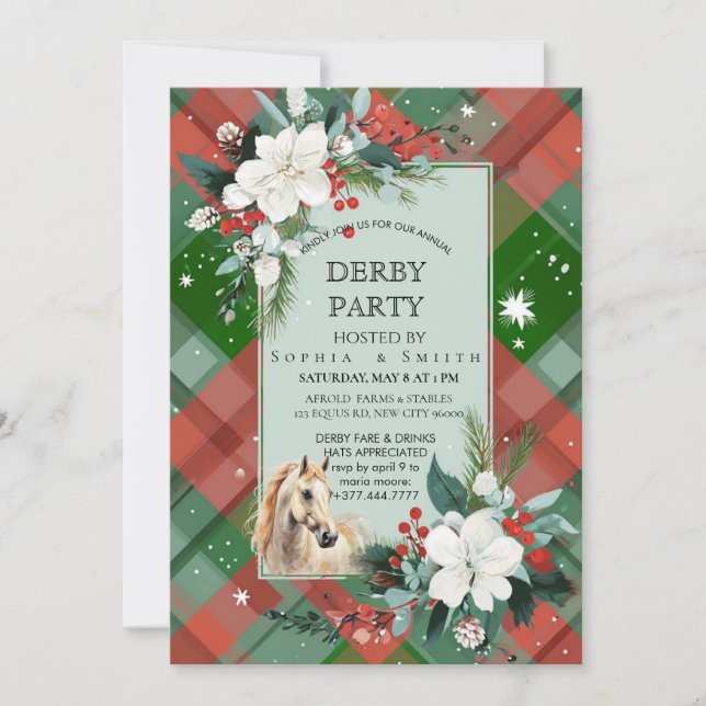 Convite Elegant Derby Party Horse Invitation Card (Frente)