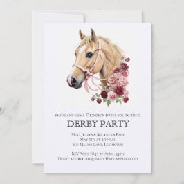Convite Elegant Derby Party Invitation with Horse Illustra