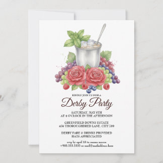 Convite Elegant Derby Party Mint Julep Invitation