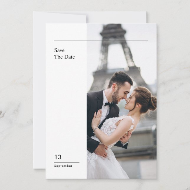 Convite Elegant Destination Wedding Photo Save The Date (Frente)
