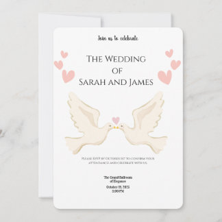 Convite Elegant Digital Wedding Invitations | Modern, Flor