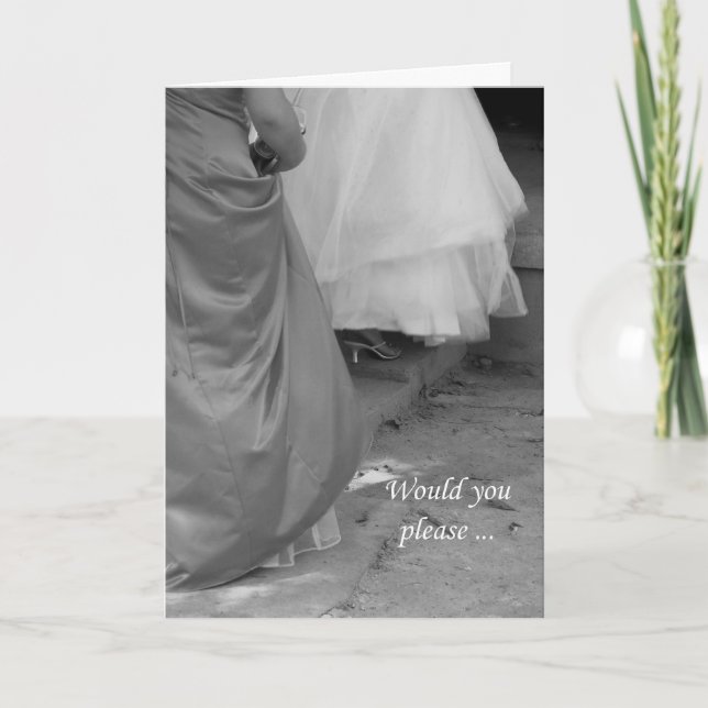 Convite Elegant Dresses Bridesmaid Invitation Request Card (Frente)