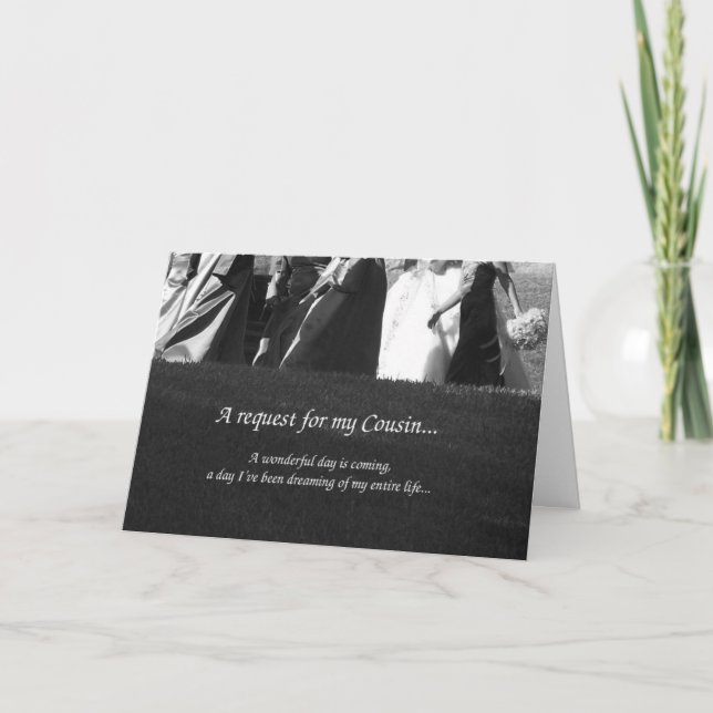 Convite Elegant Dresses Cousin Maid of Honor Greeting Card (Frente)
