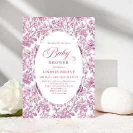 Convite Elegant Dusky Pink Rose Gold Baby Shower Invite