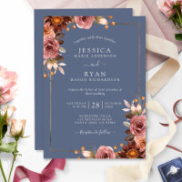Elegant Dusty Blue and Dusty Rose Floral Wedding